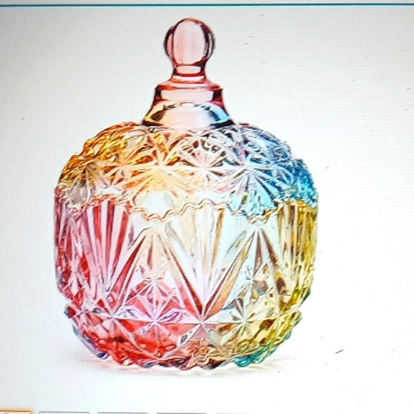 Other - Gorgeous  colorful glass candy jar. NWT!